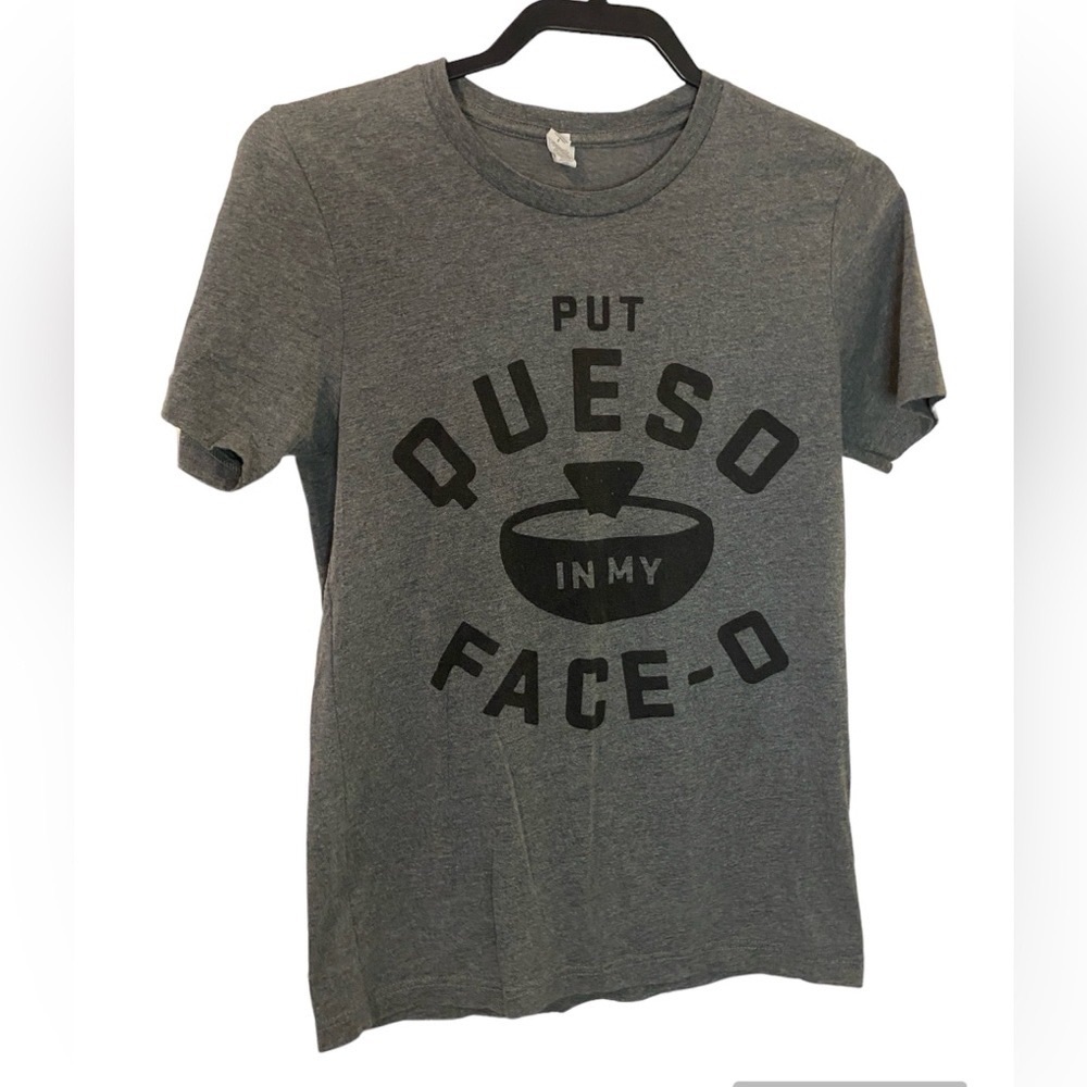 Put Queso In My Face-O Gray Graphic Short Sleeve Tee